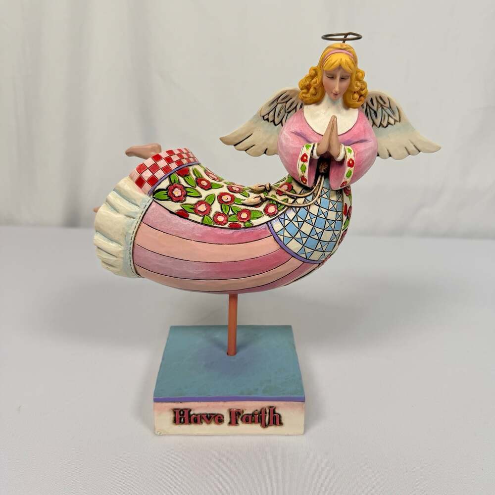 Jim Shore Heartwood Creek "Have Faith" Flying Angel Figurine